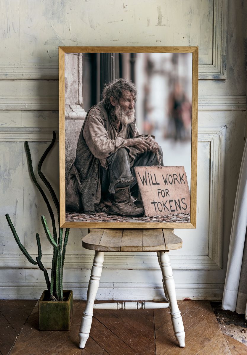 Street Portrait of a Beggar Poster. — room view 1