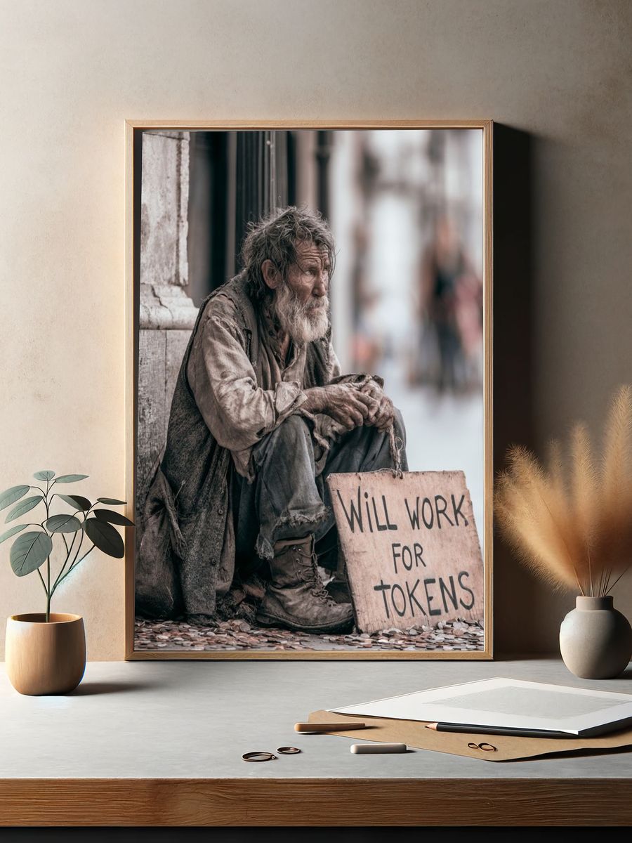 Street Portrait of a Beggar Poster. — room view 2