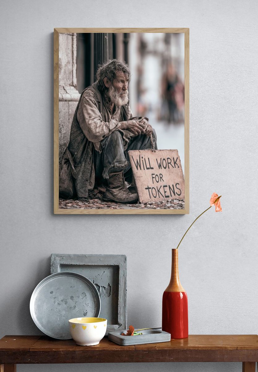 Street Portrait of a Beggar Poster. — room view 3