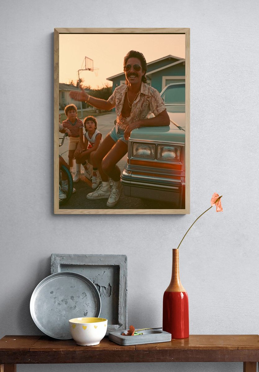 Sunset Street Scene Photography Poster. — room view 3