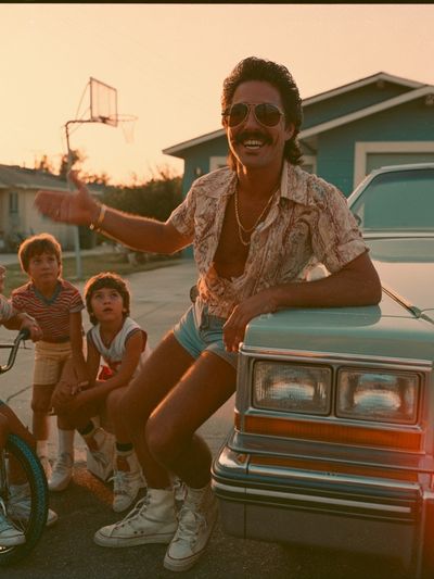 Sunset Street Scene Photography Poster.