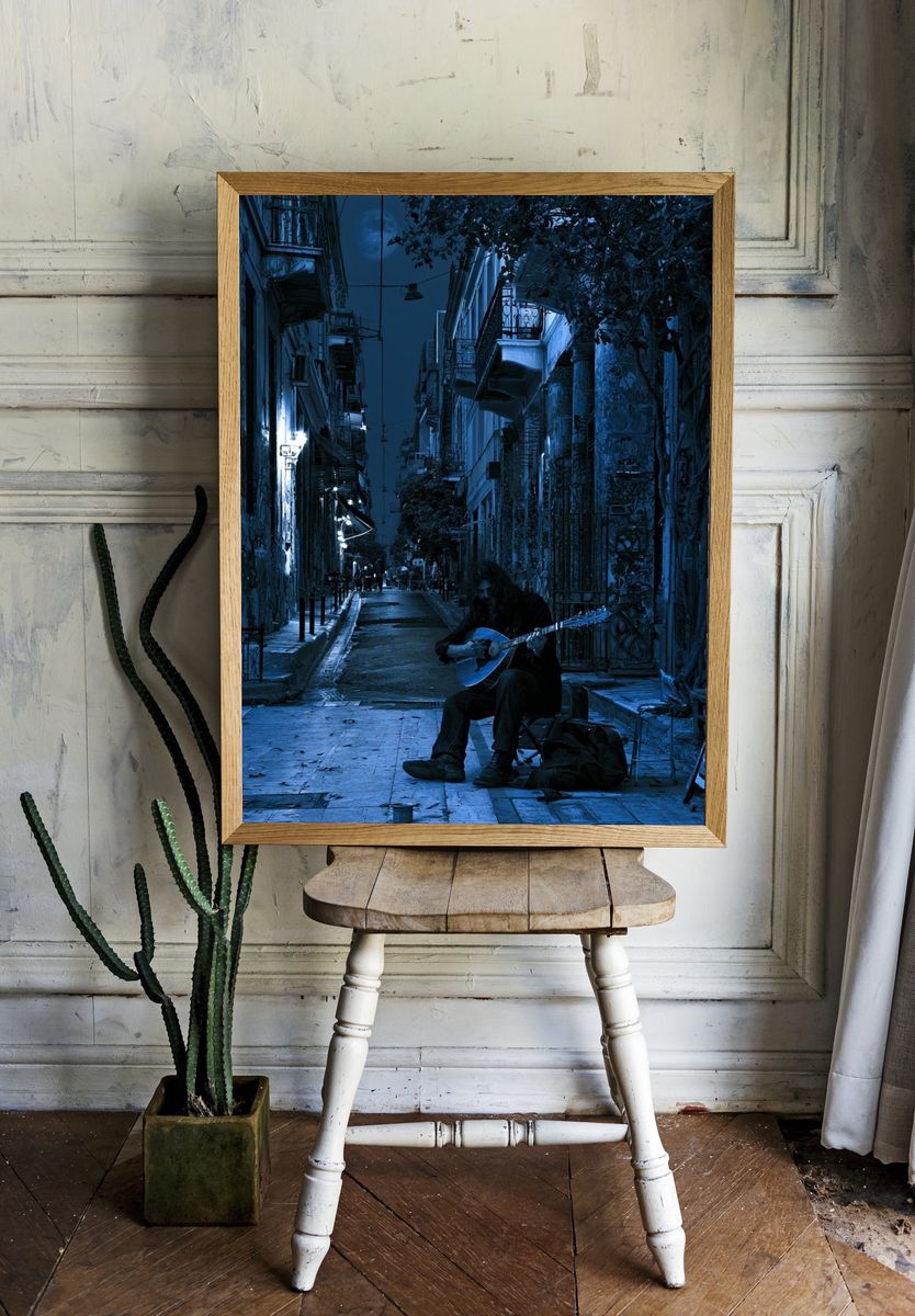Midnight Street Music Photography Poster. — room view 1
