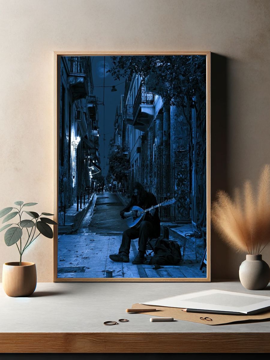 Midnight Street Music Photography Poster. — room view 2