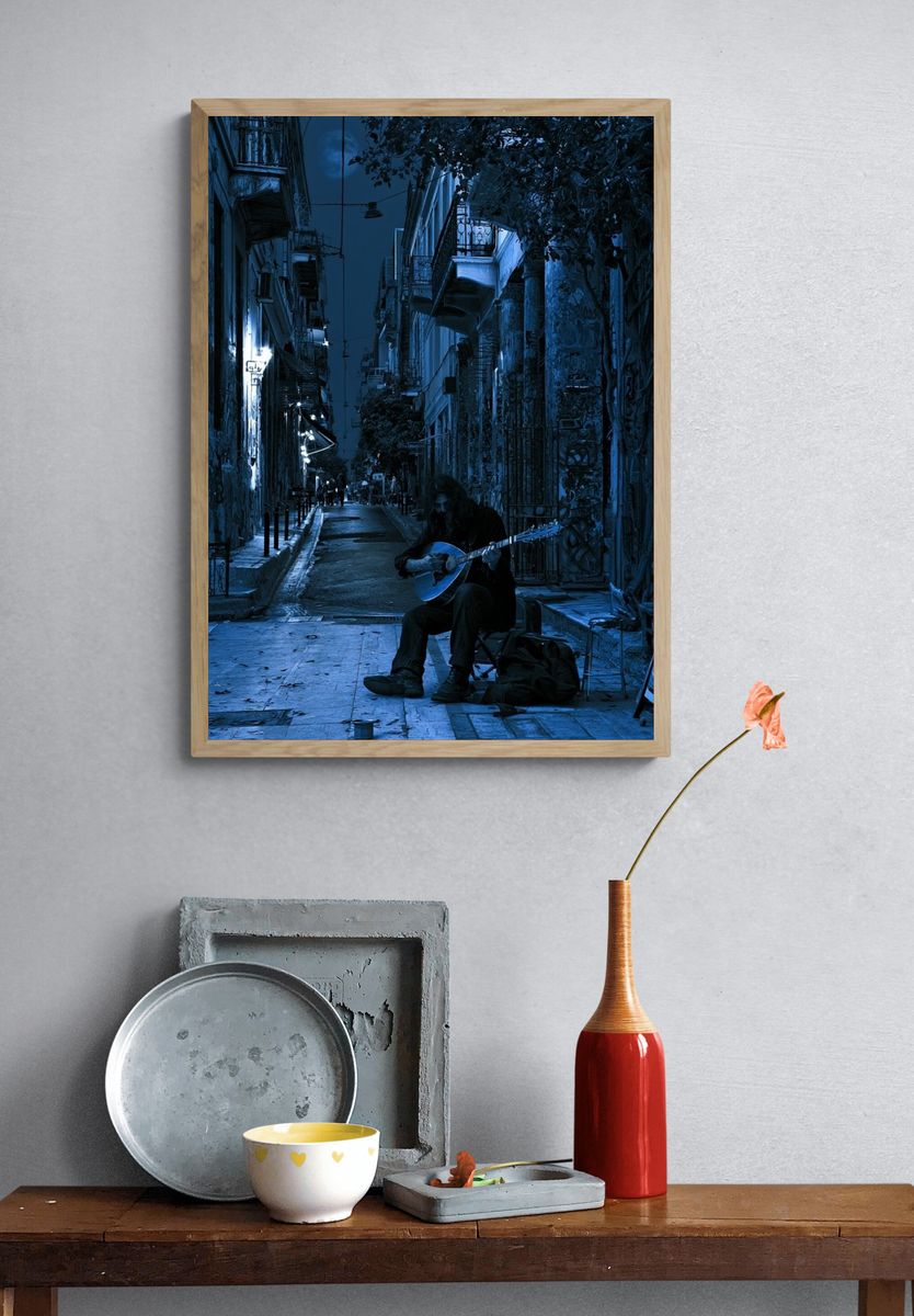 Midnight Street Music Photography Poster. — room view 3