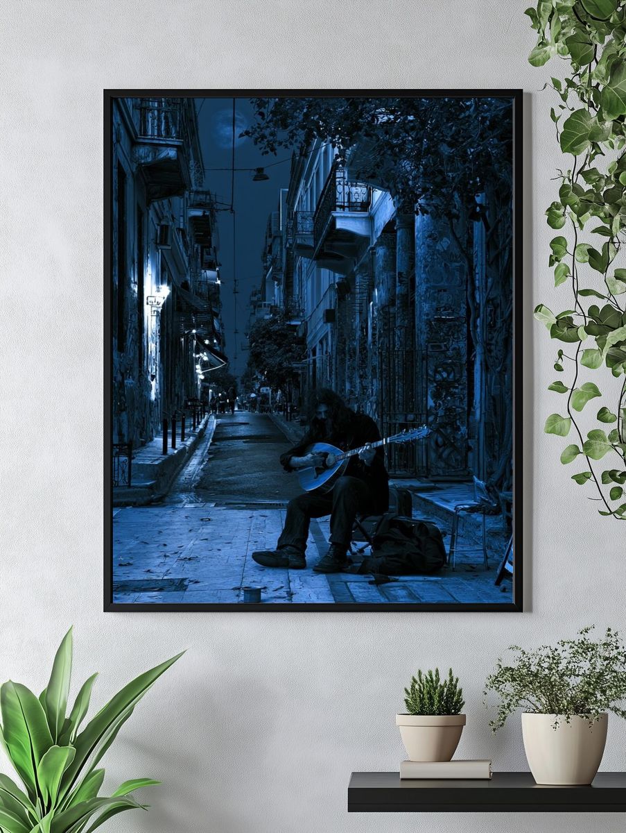 Midnight Street Music Photography Poster. — room view 4