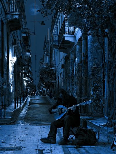 Midnight Street Music Photography Poster. poster