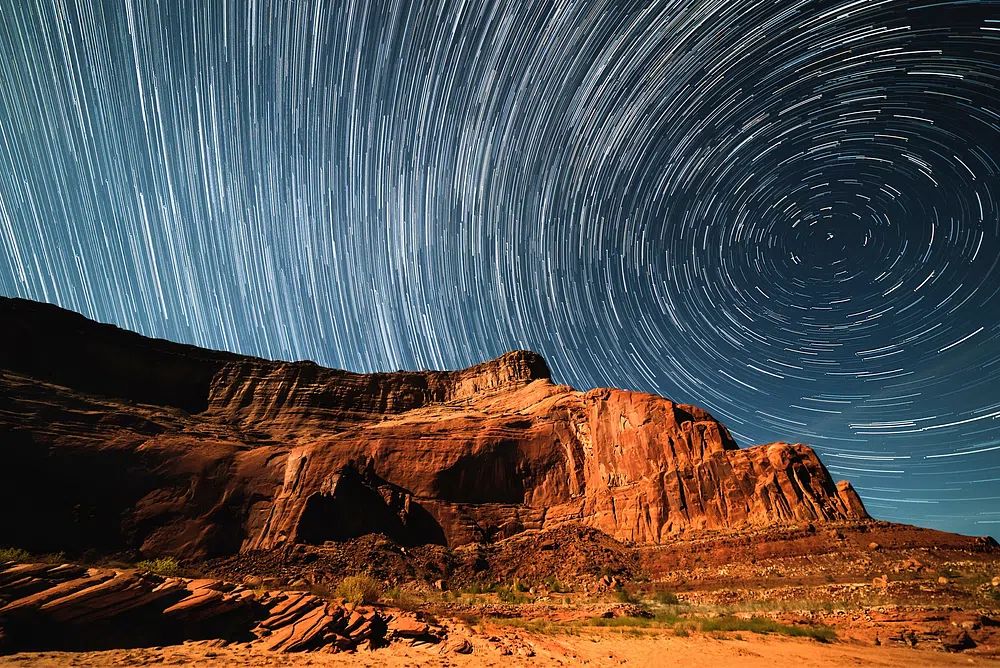 Star Trails Over Monument Valley — Photography Print. poster — photography art