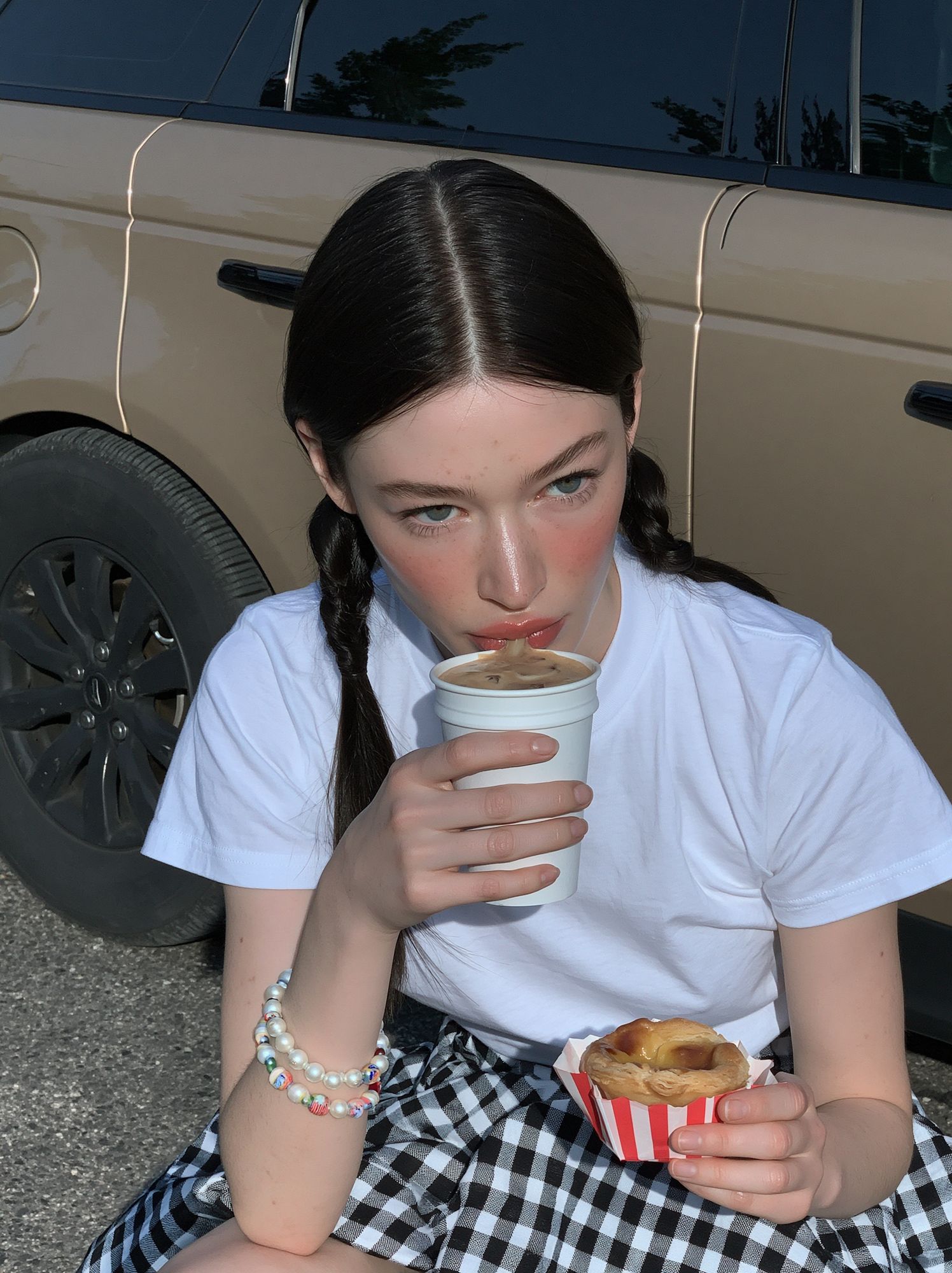 Street Portrait with Coffee Poster. poster — photography art