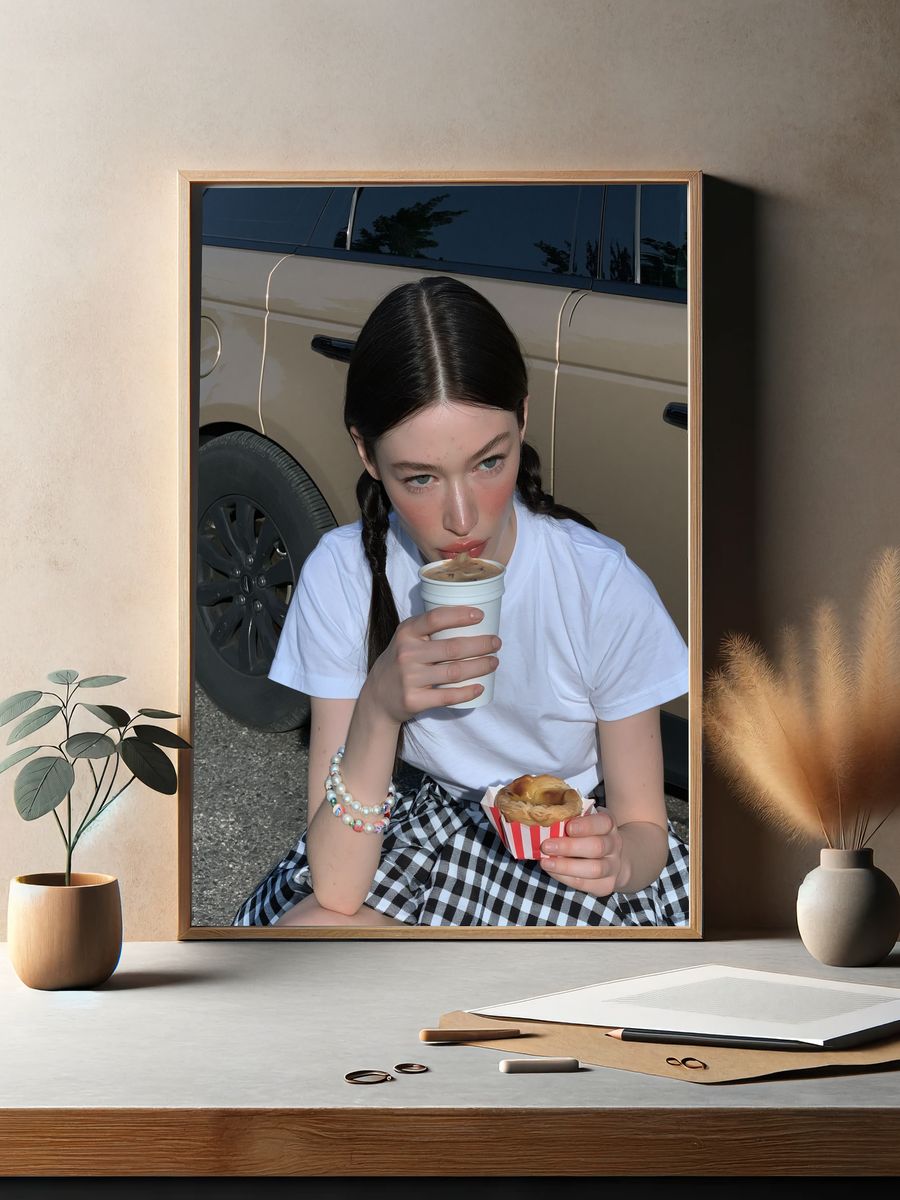 Street Portrait with Coffee Poster. — room view 2