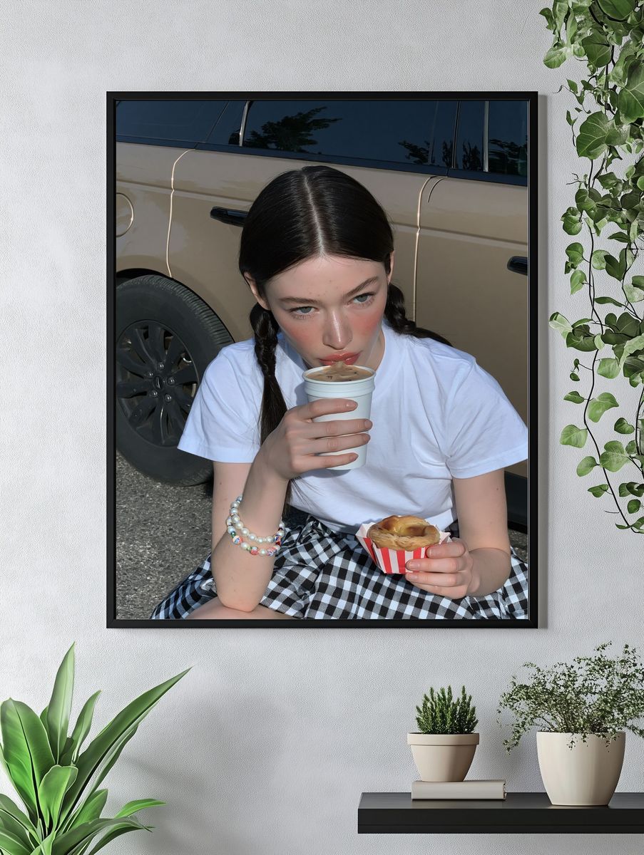 Street Portrait with Coffee Poster. — room view 4