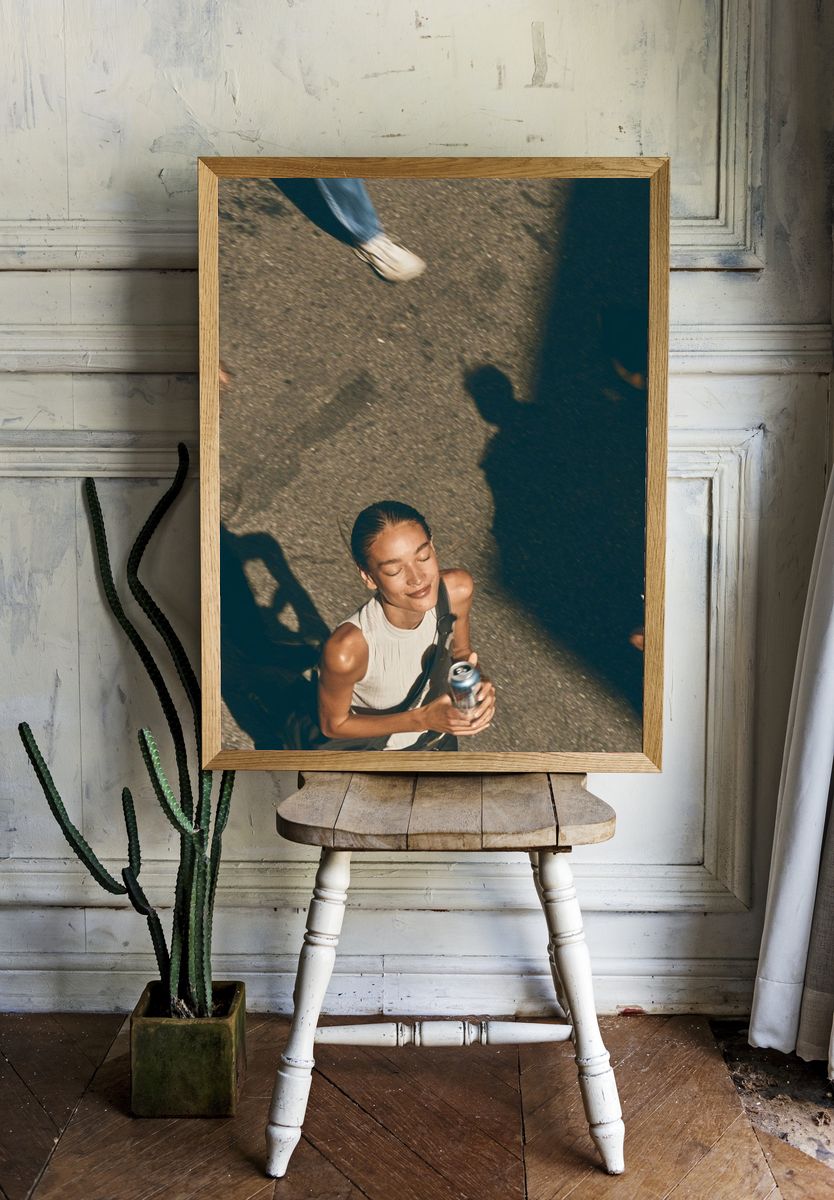 Sunlit Street Portrait Poster. — room view 1