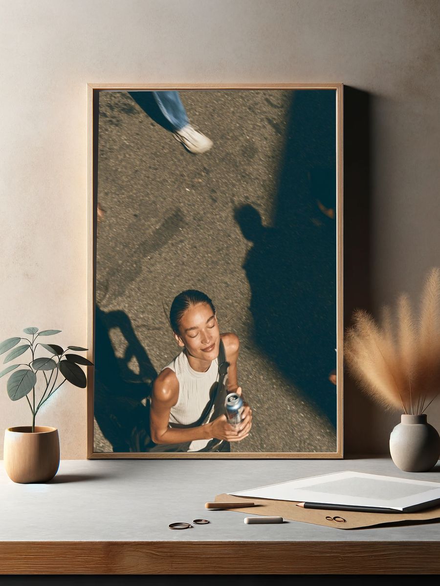 Sunlit Street Portrait Poster. — room view 2