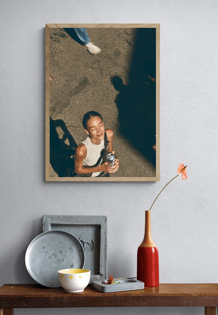 Sunlit Street Portrait Poster. — room view 3