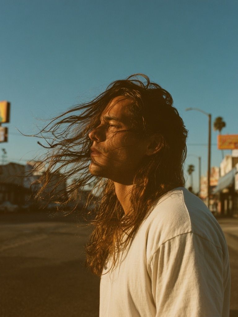 Windblown Street Portrait Poster. poster — photography art