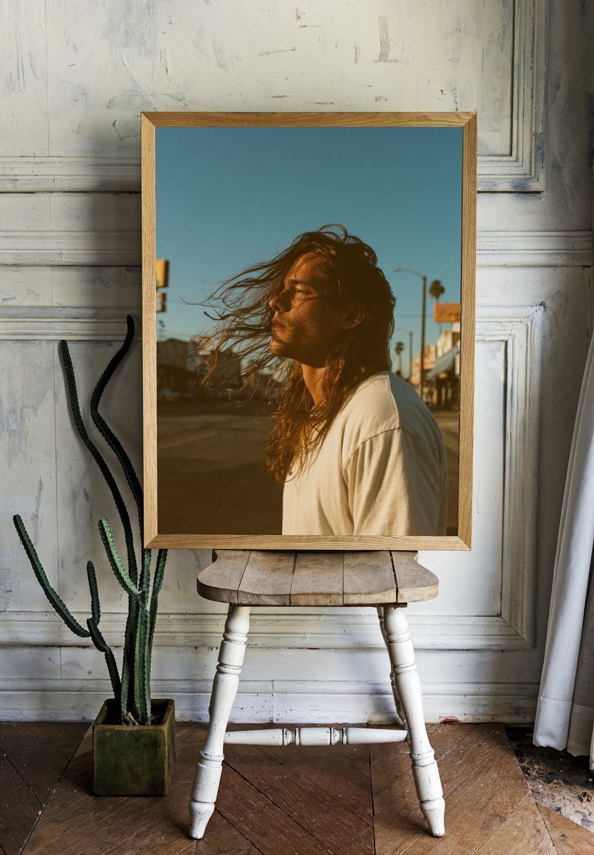 Windblown Street Portrait Poster. — room view 1