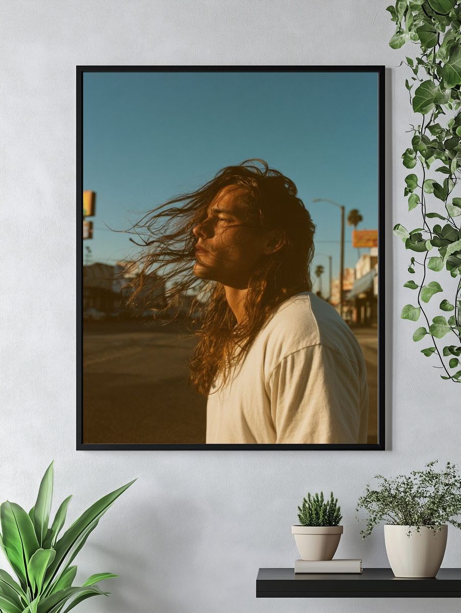 Windblown Street Portrait Poster. — room view 4