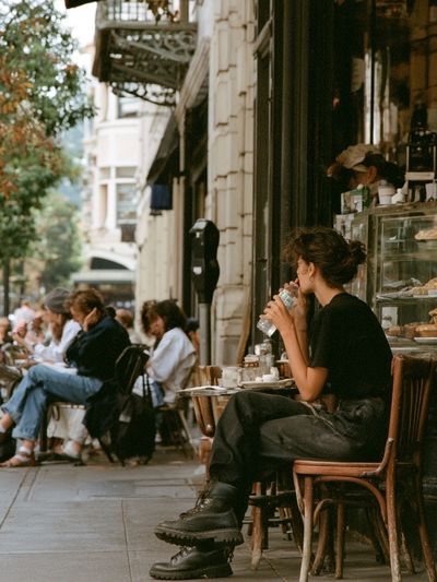 Sidewalk Cafe Street Photography Poster. poster