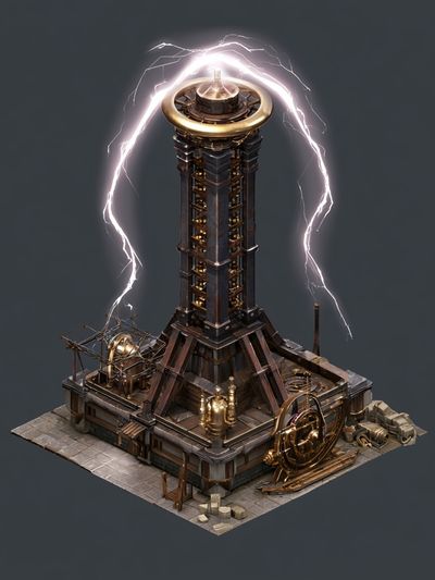 Steampunk Lightning Tower Poster.