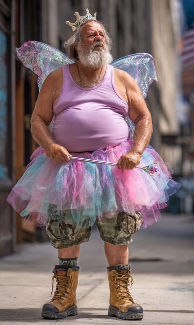 Street Portrait in Fairy Costume Poster. poster print