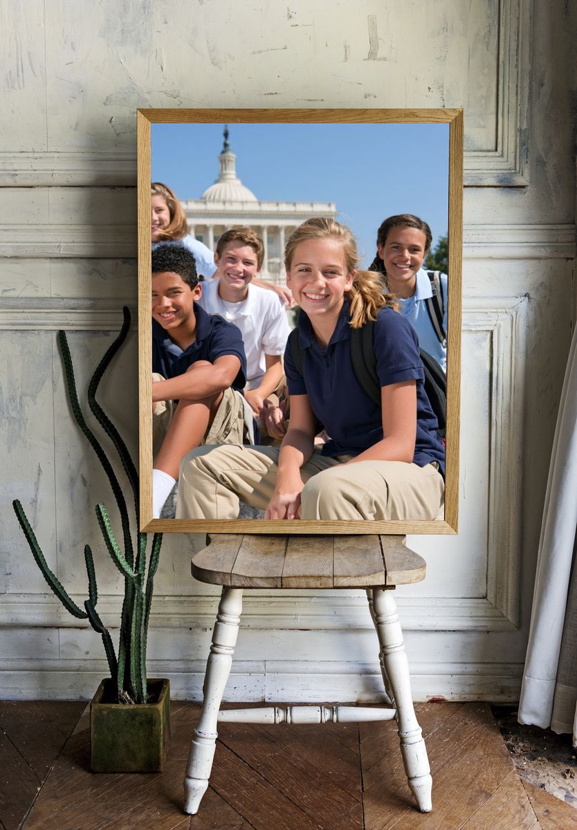 Students at Capitol Building Photography Poster. — room view 1