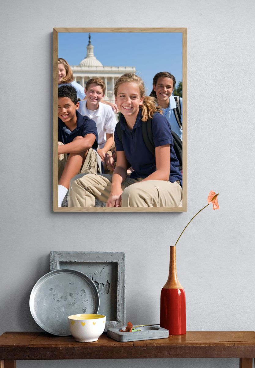 Students at Capitol Building Photography Poster. — room view 3