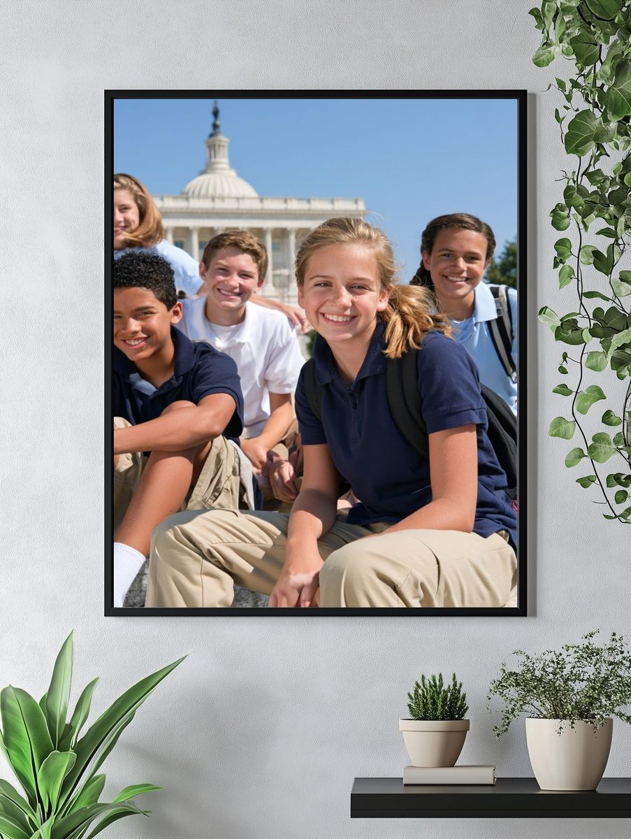 Students at Capitol Building Photography Poster. — room view 4