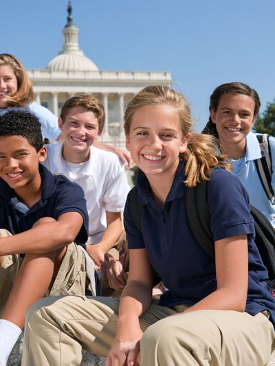 Students at Capitol Building Photography Poster. poster