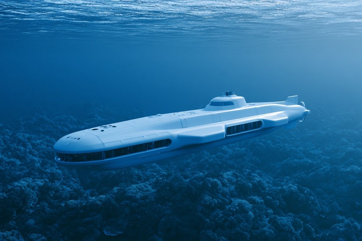 Submarine Underwater Scene Poster. poster detail