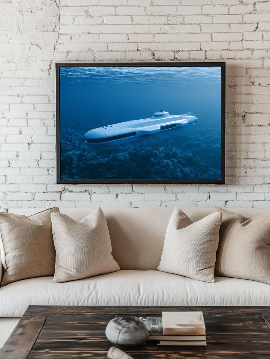 Submarine Underwater Scene Poster. room preview