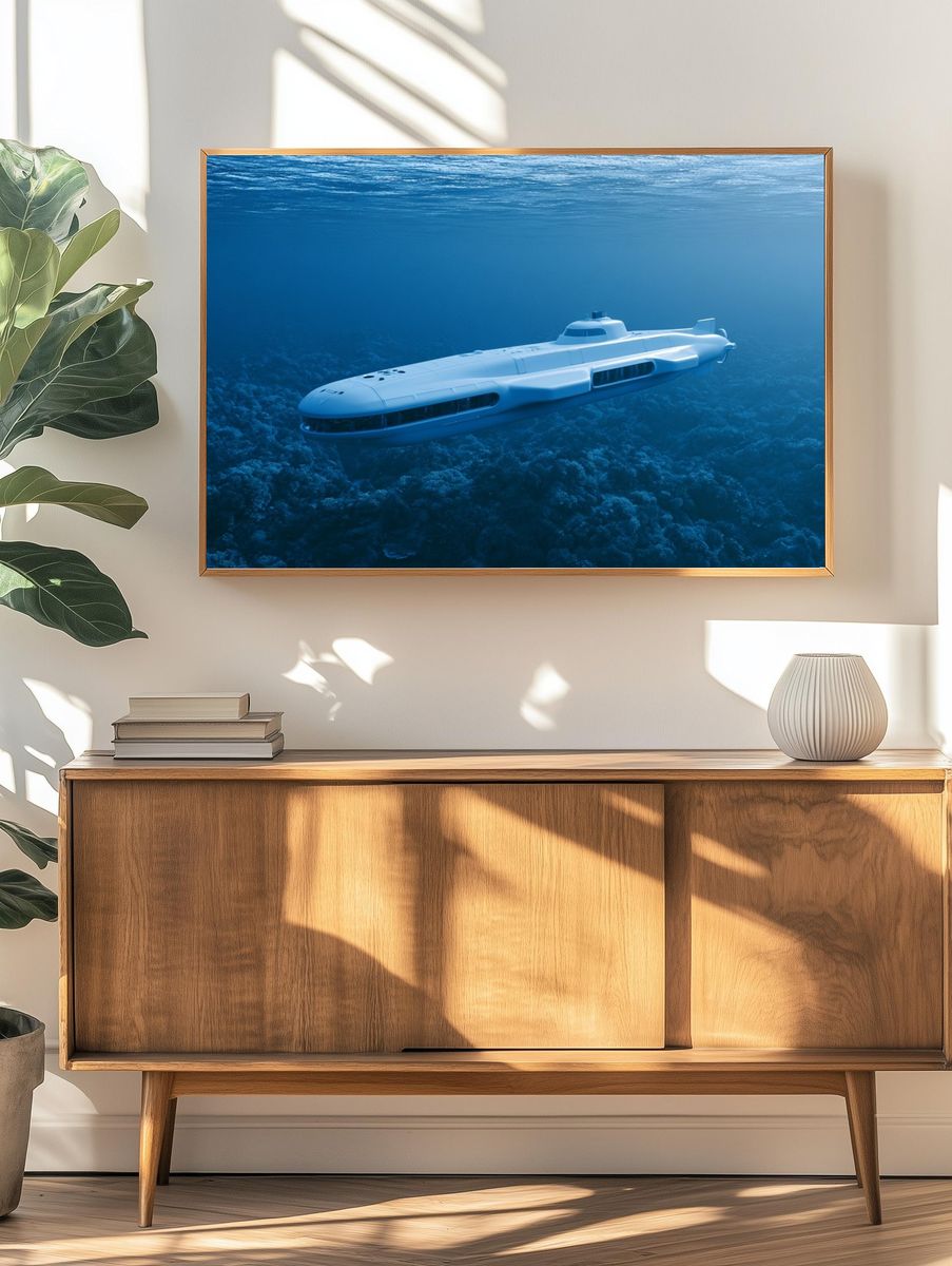 Submarine Underwater Scene Poster. — room view 3