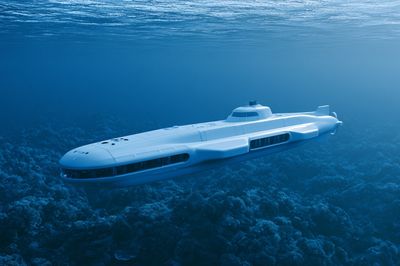 Submarine Underwater Scene Poster. poster