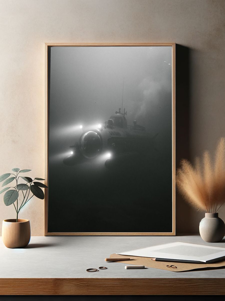 Submarine in Fog Photography Poster. — room view 2