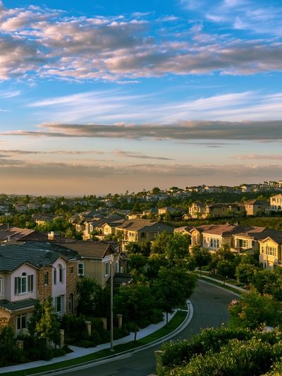 Suburban Sunset Landscape Poster. poster