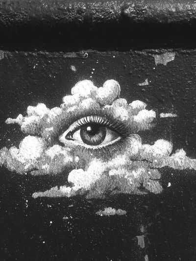 Surreal Eye in Clouds Print. poster print