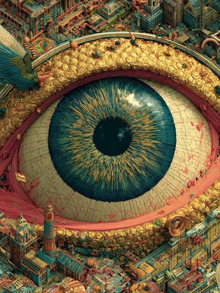 Surreal Eye Cityscape Print. poster detail