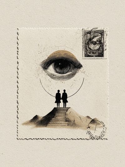 Surreal Eye Stairway Print. poster