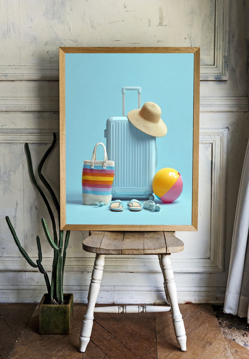 Summer Travel Still Life Poster. — room view 1