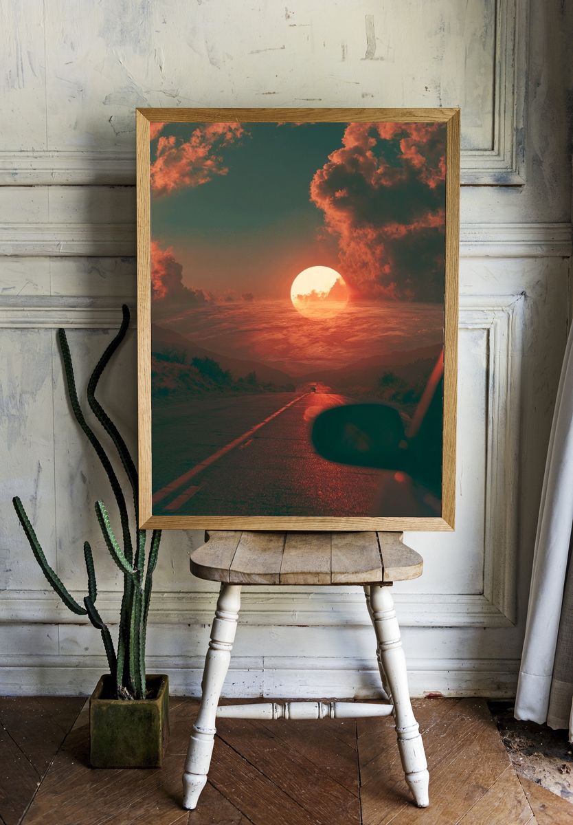 Sunset Road Dreamscape Poster. room preview