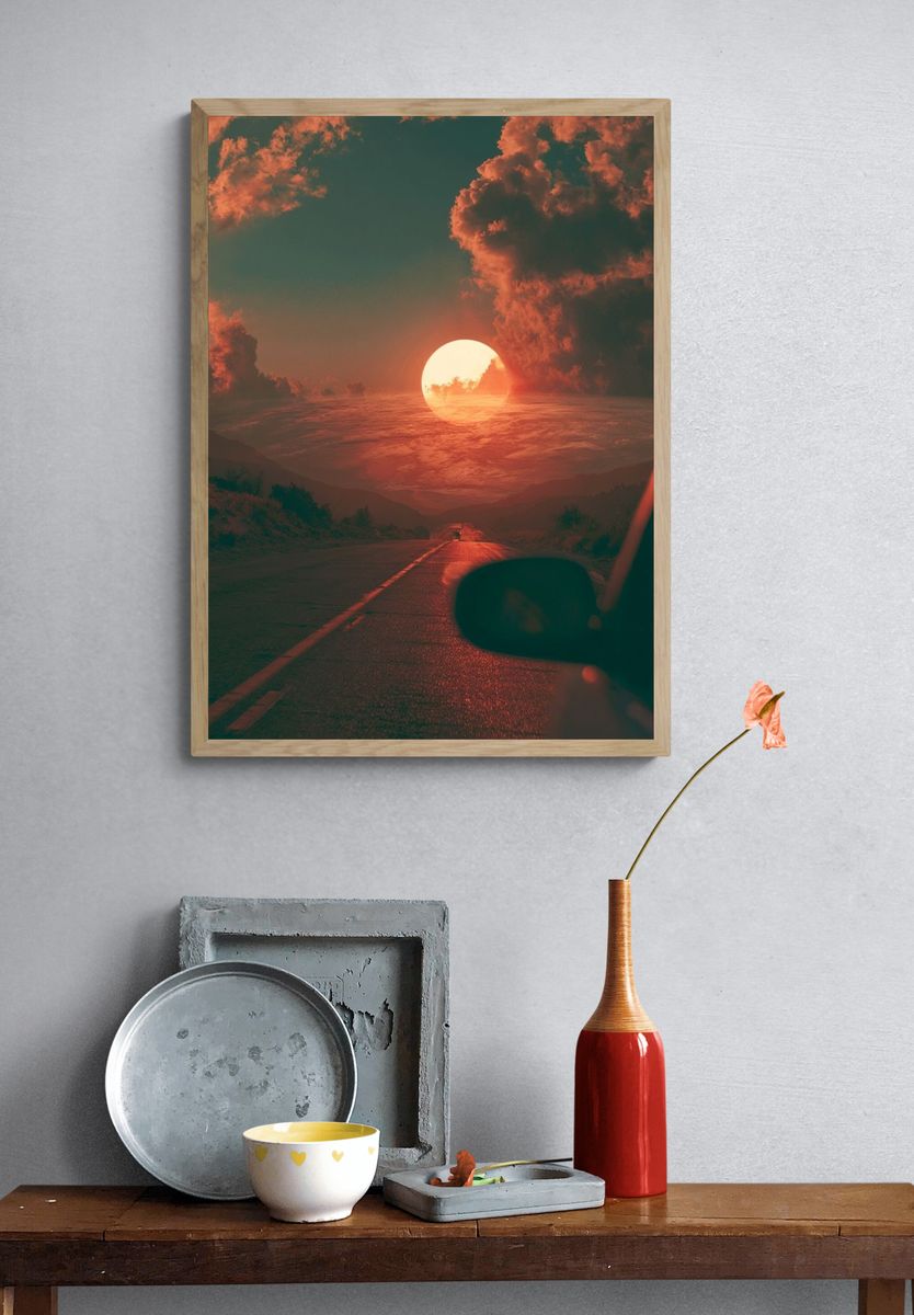 Sunset Road Dreamscape Poster. — room view 3