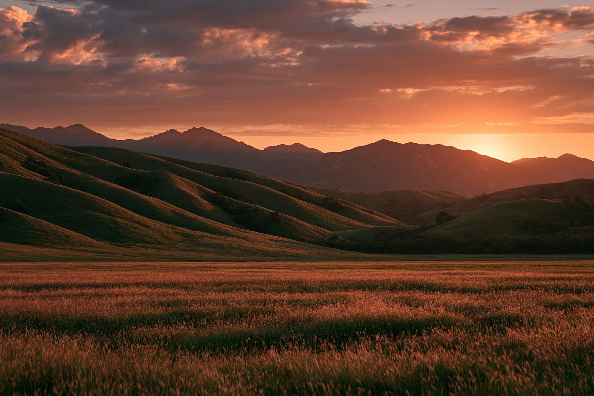 Sunset Rolling Hills Photography Poster. poster — photography art