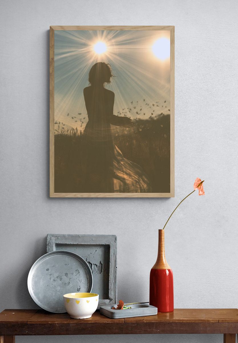 Sunlit Silhouette Photography Poster. — room view 3
