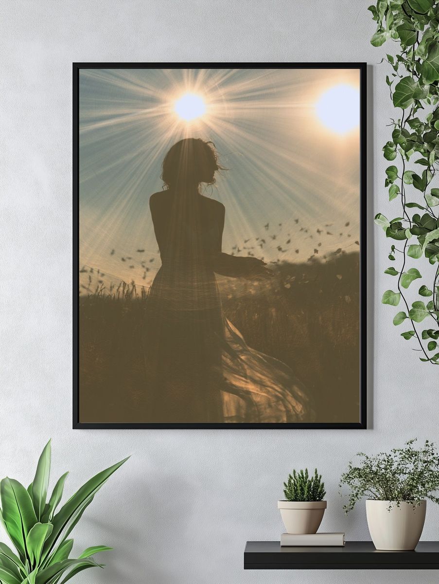 Sunlit Silhouette Photography Poster. — room view 4