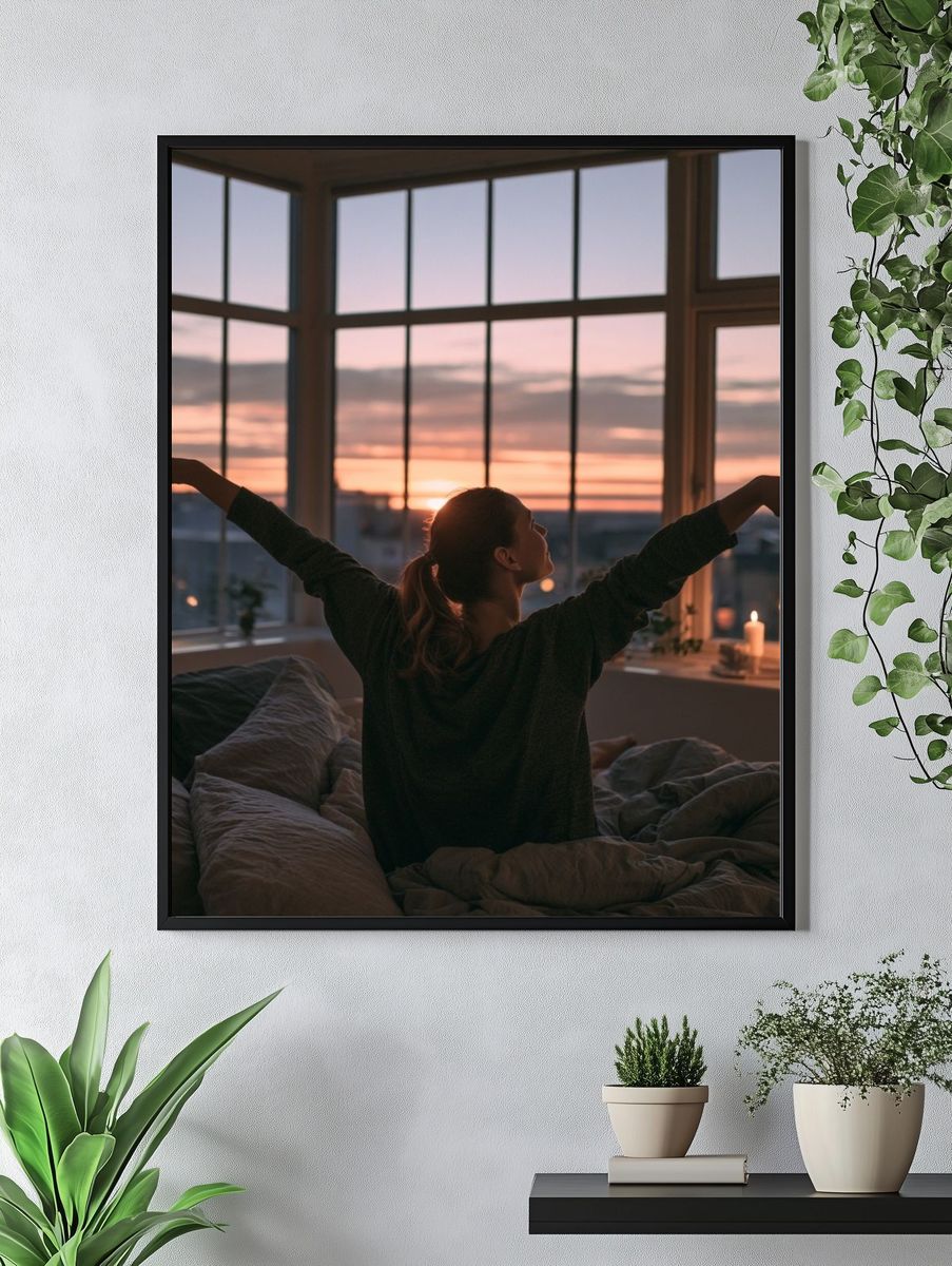 Sunrise Stretch Bedroom Photography Poster. — room view 4
