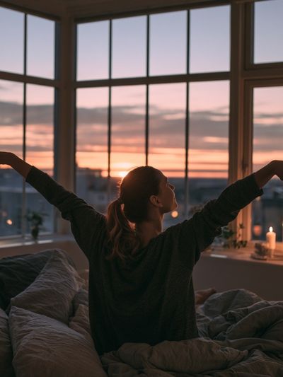 Sunrise Stretch Bedroom Photography Poster. poster