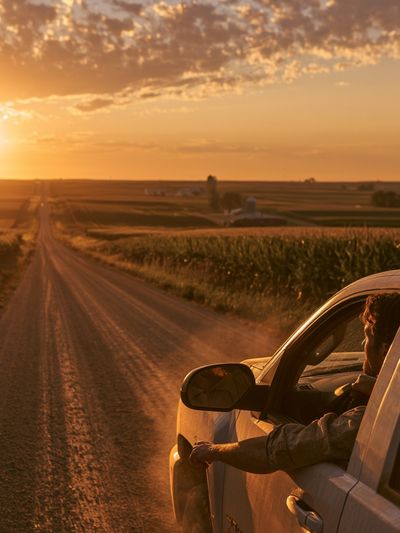 Sunset Country Drive Photography Poster.