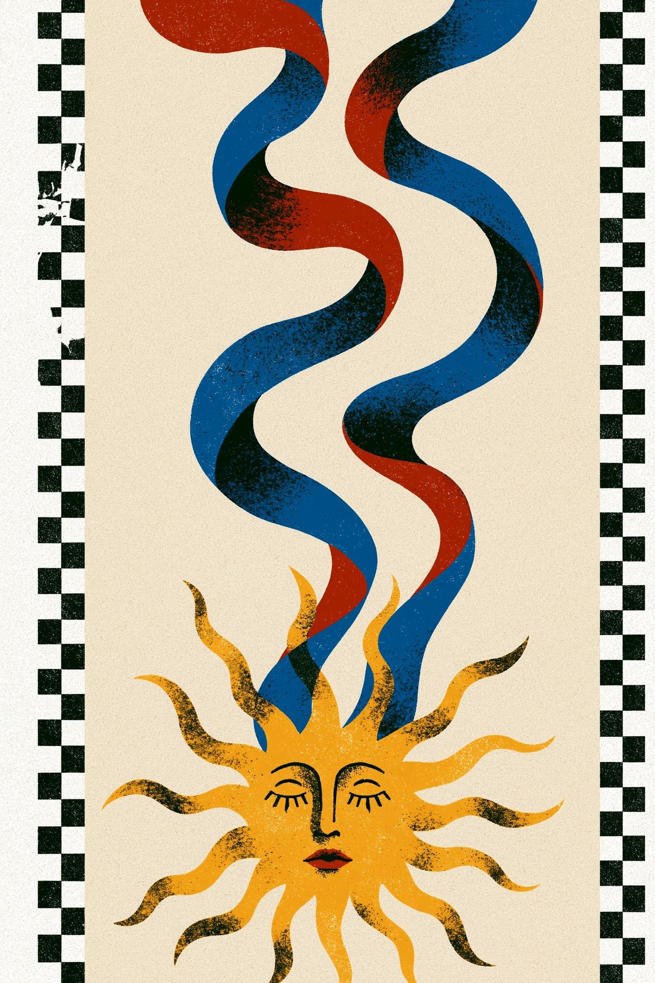 Sun and Ribbon Abstract Print. poster — fine-art art