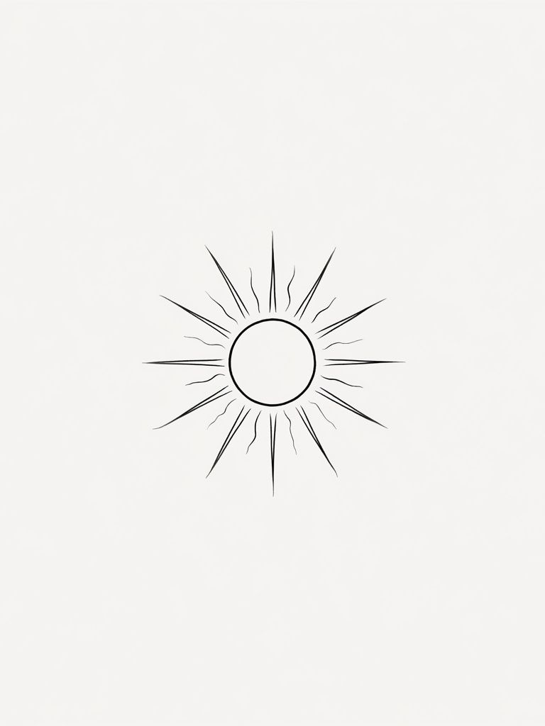 Minimal Sunburst Line Art Poster. poster detail