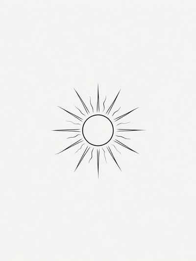 Minimal Sunburst Line Art Poster.