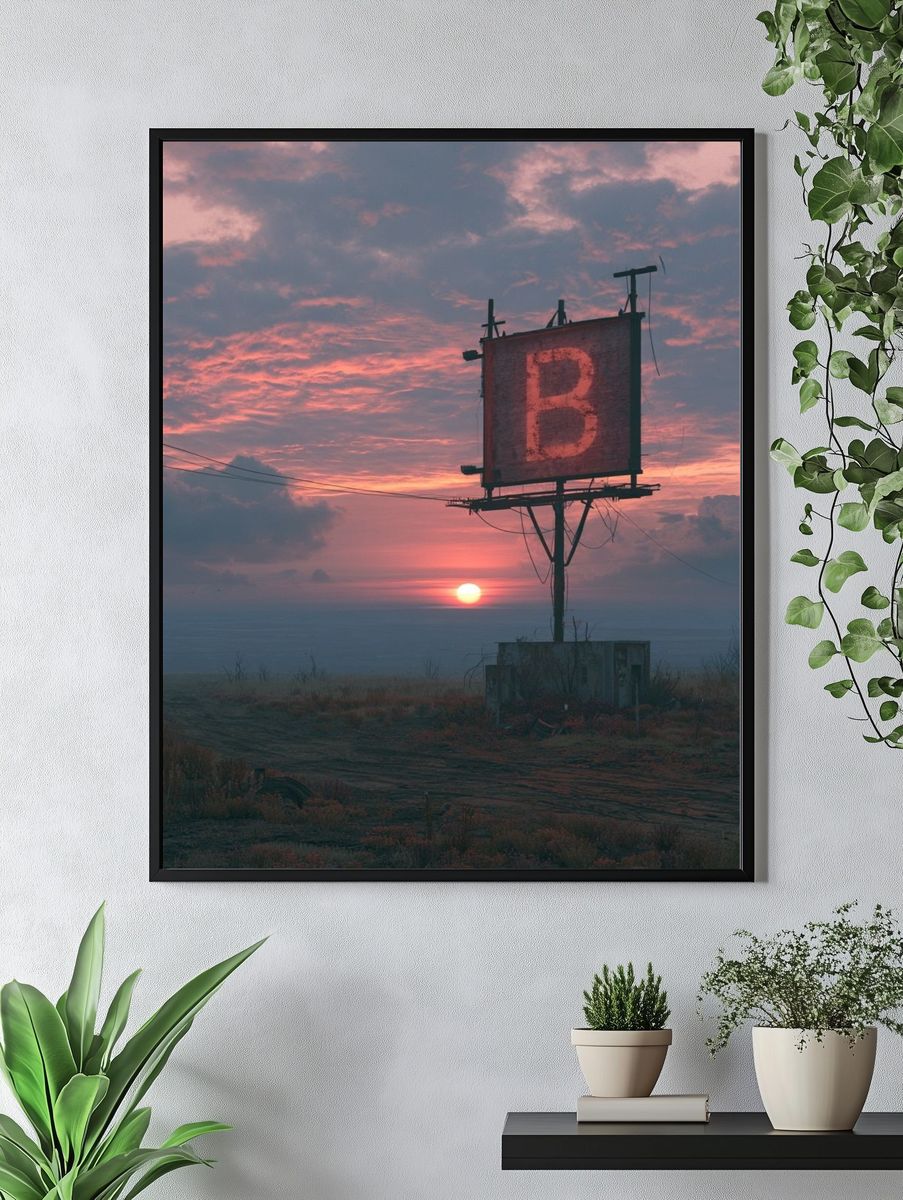 Sunset Billboard Landscape Poster. — room view 4