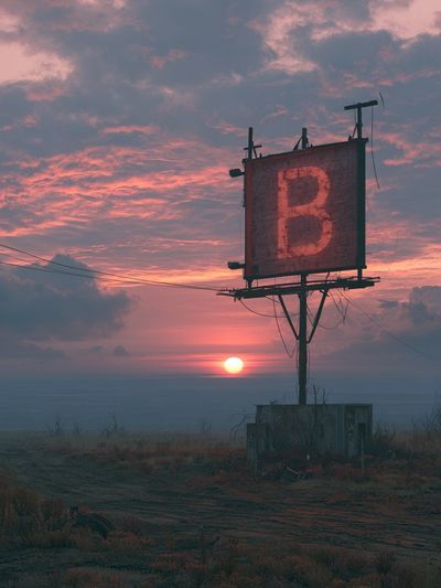 Sunset Billboard Landscape Poster.